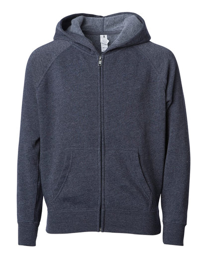 Independent Trading Co. Youth Lightweight Special Blend Raglan Zip Hood PRM15YSBZ #color_Midnight