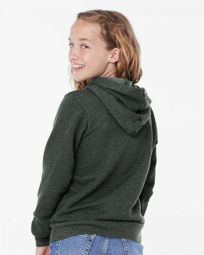 BELLA + CANVAS Youth Sponge Fleece Hoodie 3719Y #colormdl_Heather Forest