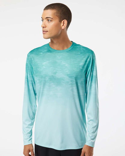 Paragon Unisex Montauk Oceanic Fade Performance Long Sleeve T-Shirt 229 #colormdl_Aqua Fade