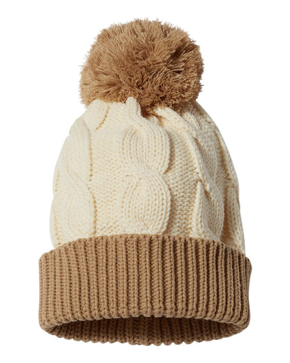 Richardson Chunk Twist Cuffed Beanie 141R #color_Cream/ Mocha