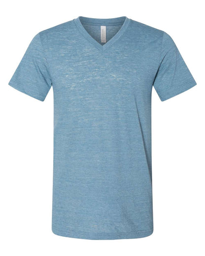 BELLA + CANVAS Textured Jersey V-Neck Tee 3655 #color_Denim Slub