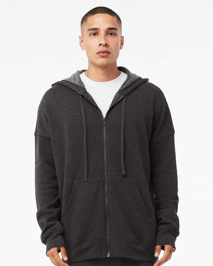 BELLA + CANVAS Sponge Fleece DTM Full-Zip Hoodie 3759 #colormdl_Dark Grey Heather