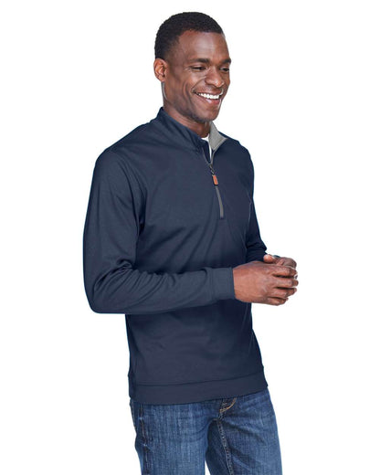 Devon & Jones Men's DRYTEC20™ Performance Quarter-Zip Pullover DG479 #colormdl_Navy/ Grey Heather/ Graphite