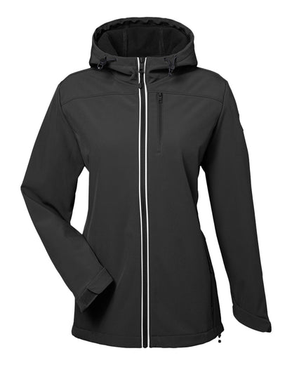 Nautica Women's Wavestorm Hooded Soft Shell Jacket N17790 #color_Black