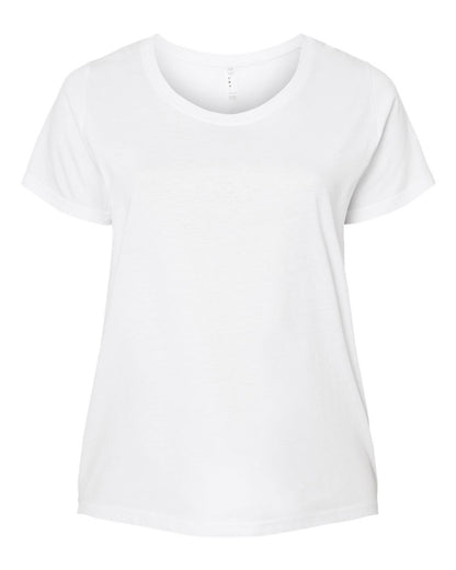 LAT Women's Curvy Collection Fine Jersey Tee 3816 #color_Blended White