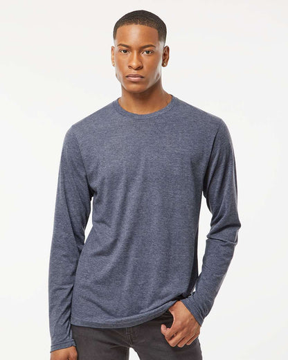 Tultex Poly-Rich Long Sleeve T-Shirt 242 #colormdl_Heather Navy