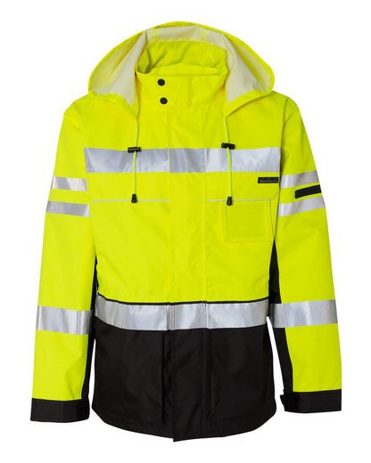 Kishigo Unisex Premium Black Series® 2-In-1 Jacket JS135-136 #color_Lime