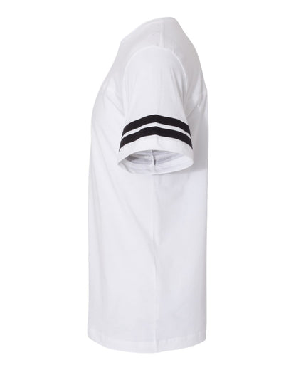 LAT Men's Football Fine Jersey Tee 6937 #color_White Solid/ Black