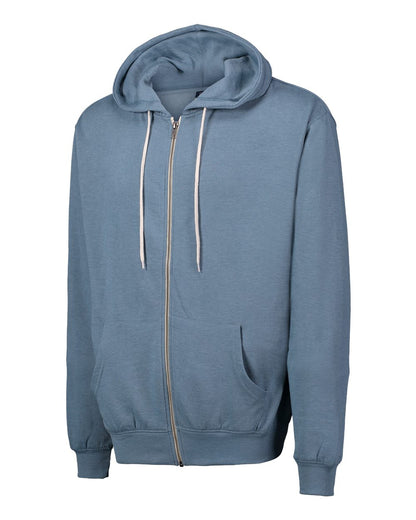 MV Sport Unisex Retro Heather Full-Zip Hooded Sweatshirt 2349 #color_Light Denim Heather