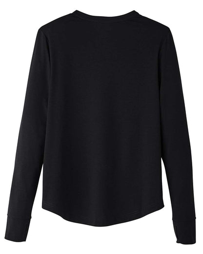 North End Women's JAQ Stretch Performance V-Neck Snap Pullover NE400W #color_Black