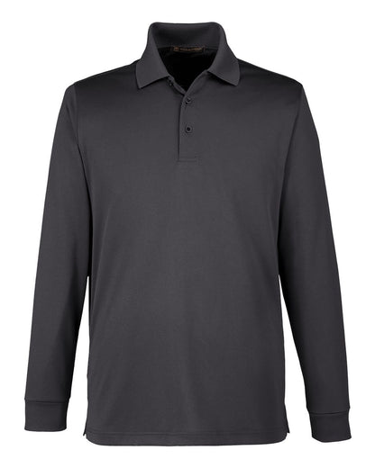 Harriton Men's Tall Advantage Long Sleeve Snag Protection Plus IL Polo M348LT #color_Dark Charcoal