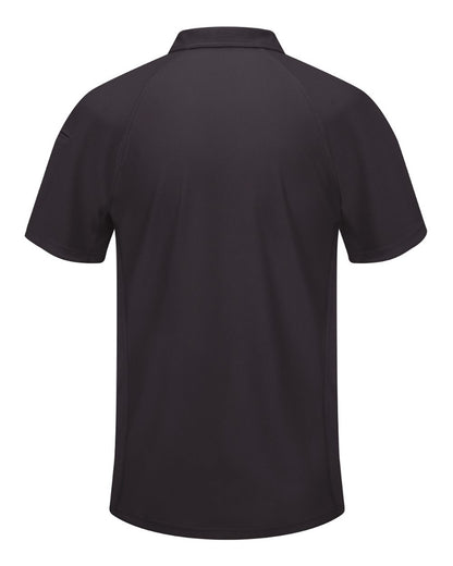 Red Kap Men's Performance Knit® Flex Series Active Polo SK92 #color_Black