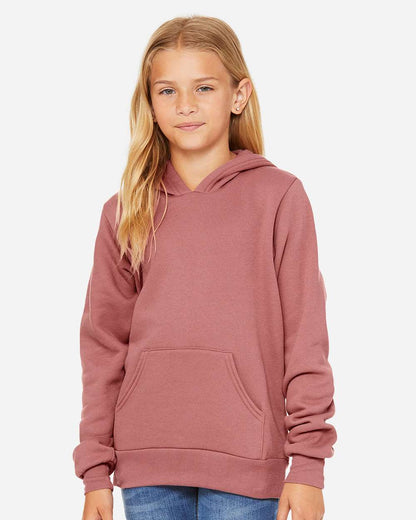 BELLA + CANVAS Youth Sponge Fleece Hoodie Sweatshirt 3719Y #colormdl_Mauve