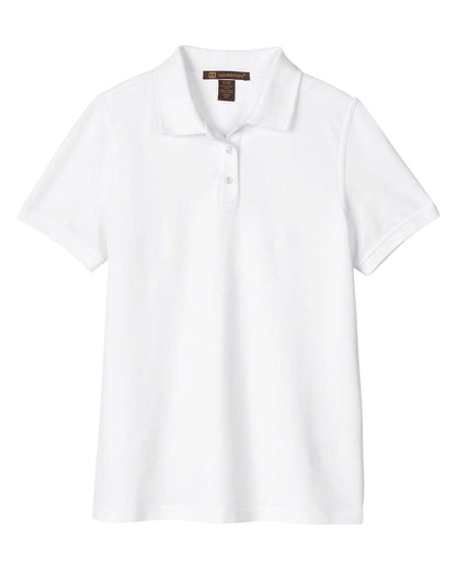 Harriton Women's Valiant Cotton Snag Protect Polo M205W #color_White