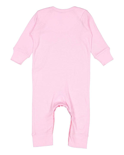 Rabbit Skins Infant Long Legged Baby Rib Bodysuit 4412 #color_Pink