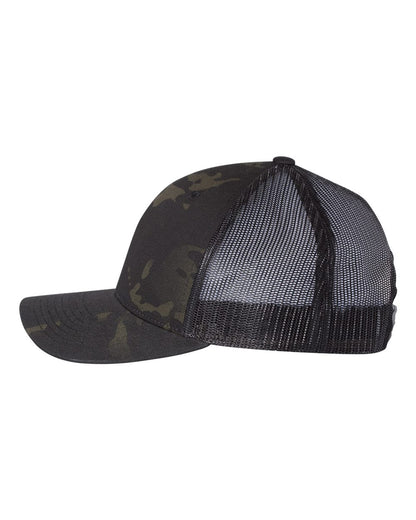 YP Classics Retro Trucker Cap 6606 #color_Multicam Black/ Black