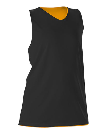 Alleson Athletic Women's Reversible Racerback Tank 506CRW #color_Black/ Gold