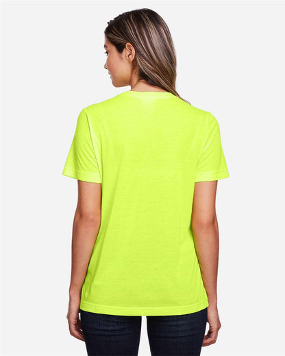CORE365 Women's Fusion ChromaSoft™ Performance T-Shirt CE111W #colormdl_Safety Yellow