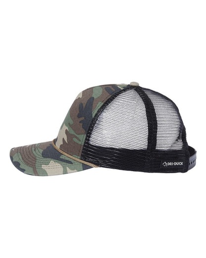 DRI DUCK Retro Rope Cap 3012 #color_Camo/ Black/ Khaki