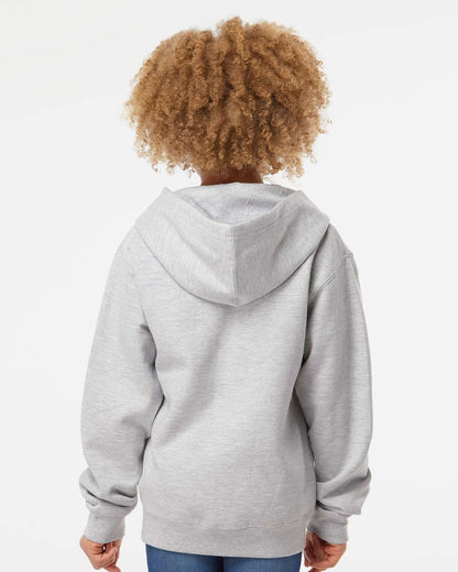 Independent Trading Co. Youth Midweight Full-Zip Hooded Sweatshirt SS4001YZ #colormdl_Grey Heather