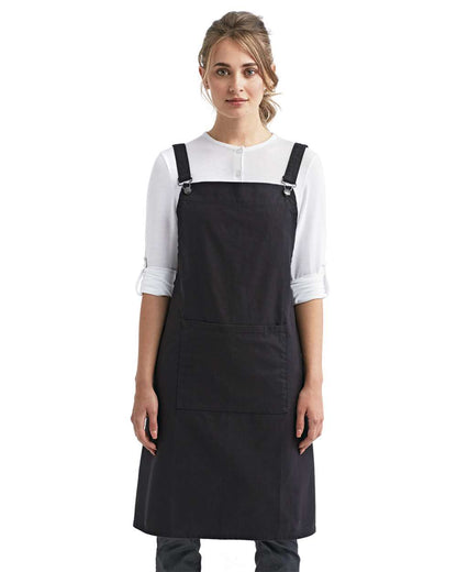 Artisan Collection by Reprime Cross Back Barista Bib Apron RP129 #colormdl_Black