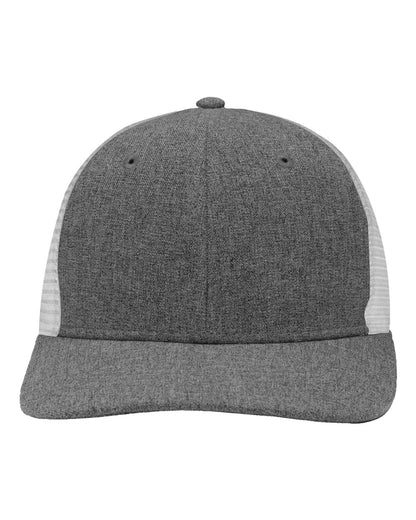 Sportsman Modern Six-Panel Trucker Fit Cap SP1650 #color_Black Heather/ White