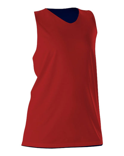 Alleson Athletic Women's Reversible Racerback Tank 506CRW #color_Red/ Navy