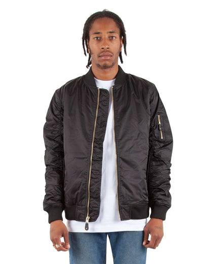 Shaka Wear Unisex Bomber Jacket SHBJ #colormdl_Black