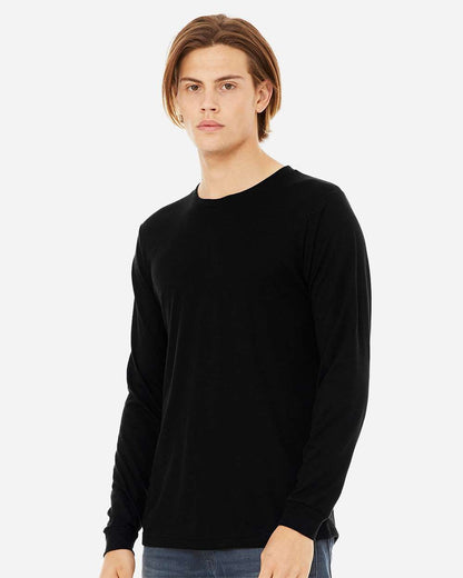 BELLA + CANVAS Unisex Triblend Long Sleeve Tee 3513 #colormdl_Solid Black Triblend