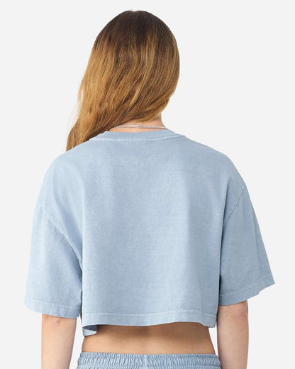 BELLA + CANVAS Women's Garment-Dyed Cropped Tee 6882GD #colormdl_Light Washed Denim