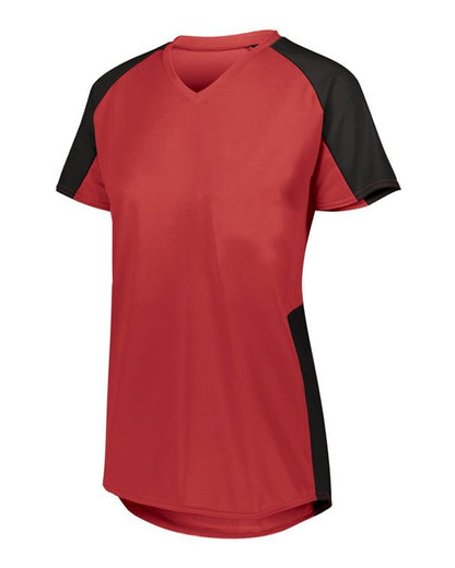 Augusta Sportswear Women's Cutter Jersey 1522 #color_Red/ Black