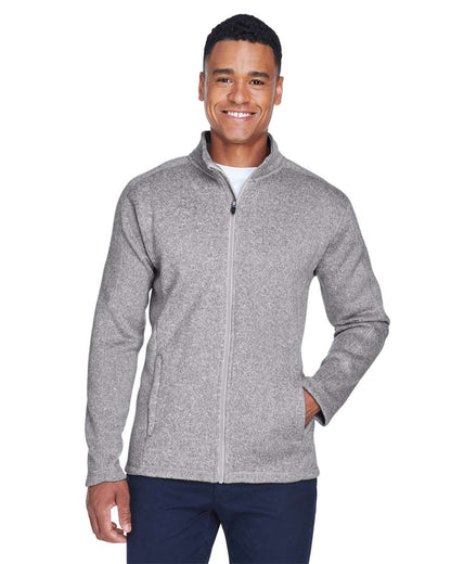 Devon & Jones Men's Bristol Full-Zip Sweater Fleece Jacket DG793 #colormdl_Grey Heather