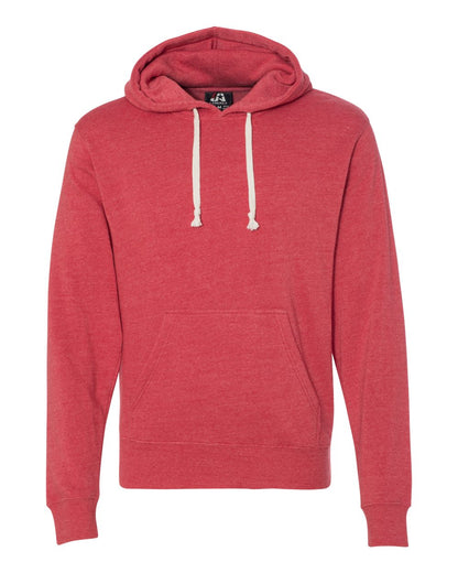 J. America Men's Triblend Fleece Hooded Sweatshirt 8871 #color_Red Triblend