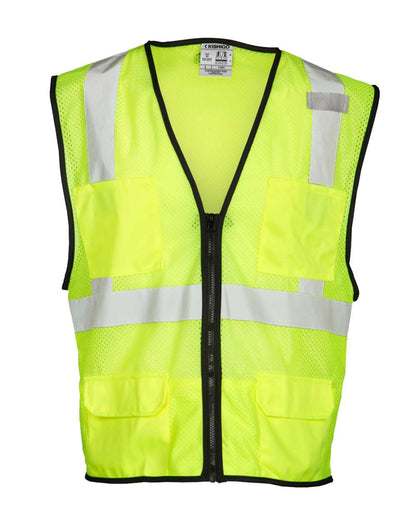 Kishigo Unisex Economy Mesh 6-Pocket Vest 1191-1192 #color_Lime