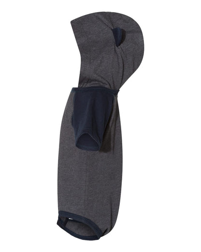 Rabbit Skins Infant Fine Jersey Raglan Bodysuit with Hood & Ears 4417 #color_Vintage Navy/ Navy