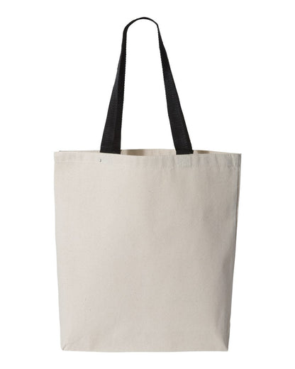Q-Tees 11L Canvas Tote with Contrast-Color Handles Q4400 #color_Natural/ Black
