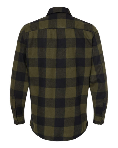 Burnside Yarn-Dyed Long Sleeve Flannel Shirt 8210 #color_Army/ Black