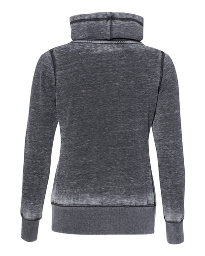 J. America Women’s Zen Fleece Cowl Neck Sweatshirt 8930 #color_Dark Smoke