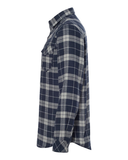 Burnside Yarn-Dyed Long Sleeve Flannel Shirt 8210 #color_Navy/ Grey