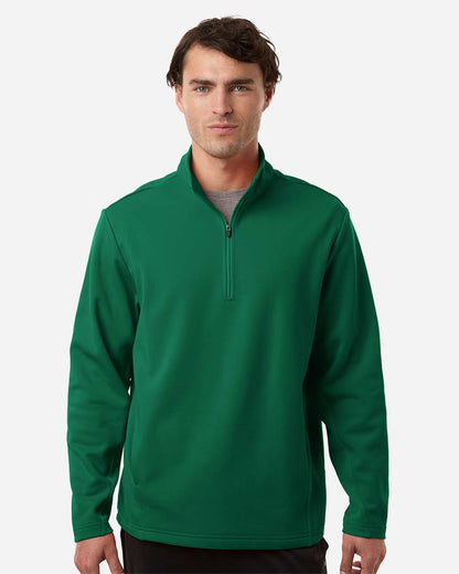 Team 365 Unisex Squad Cadet Quarter-Zip Tech Fleece Pullover TT401 #colormdl_Sport Forest