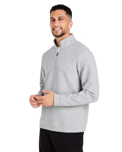 North End Men's Spirit Textured Quarter-Zip Pullover NE725 #colormdl_Platinum Heather