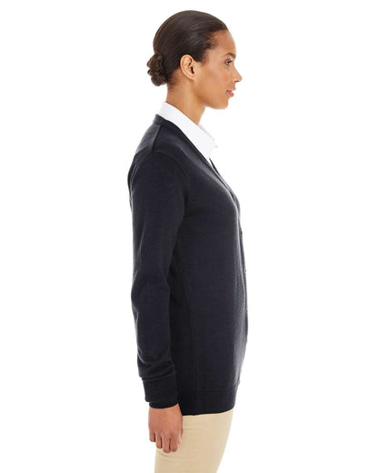 Harriton Women's Pilbloc V-Neck Button Cardigan Sweater M425W #colormdl_Black