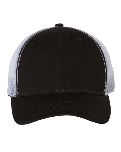 Valucap Bio-Washed Trucker Cap AH80 #color_Black/ White
