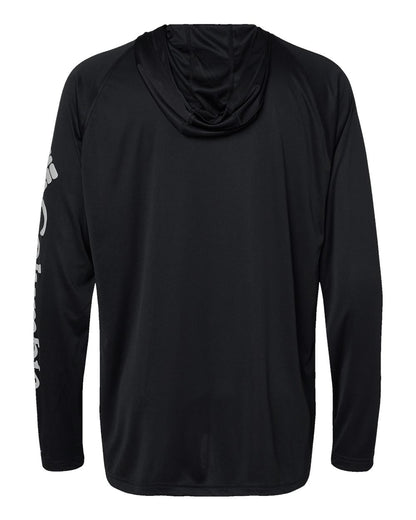 Columbia Unisex PFG Terminal Tackle™ Hooded Long Sleeve T-Shirt 212482 #color_Black/ Cool Grey