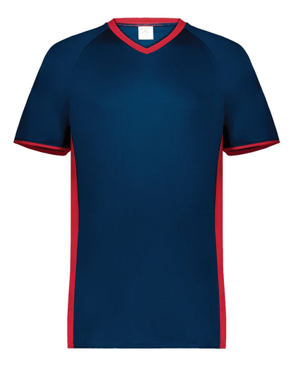 Augusta Sportswear Cutter V-Neck Jersey 6907 #color_Navy/ Scarlet