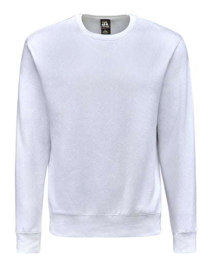 J. America Unisex BTB Fleece Crewneck Sweatshirt 8721 #color_White