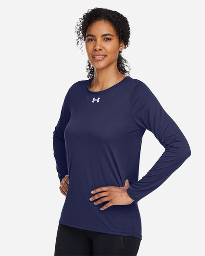 Under Armour Women's Team Tech™ Long Sleeve T-Shirt 1376852 #colormdl_Midnight Navy/ White