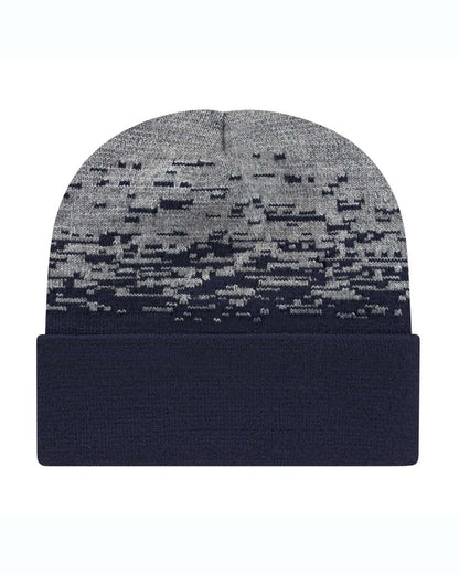 CAP AMERICA USA-Made Static Cuffed Beanie RKS12 #color_True Navy/ Heather Grey