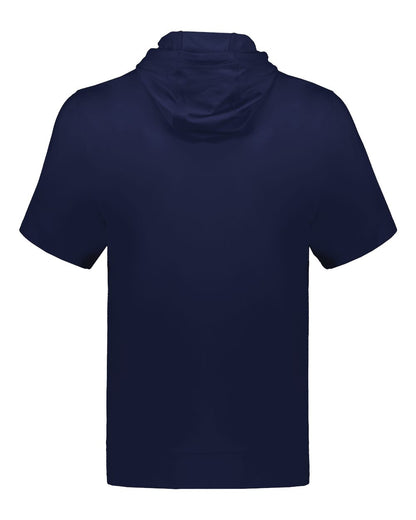 Holloway Youth Eco Revive™ Ventura Soft Knit Short Sleeve Hooded Sweatshirt 222605 #color_Navy