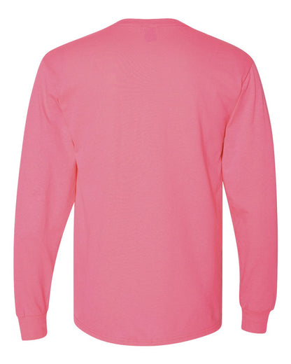 JERZEES Men's Dri-Power® Long Sleeve 50/50 T-Shirt 29LSR #color_Neon Pink